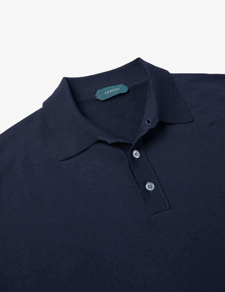 Slowear Zanone Polo Manica Lunga Slim Fit In Flexwool Certificato