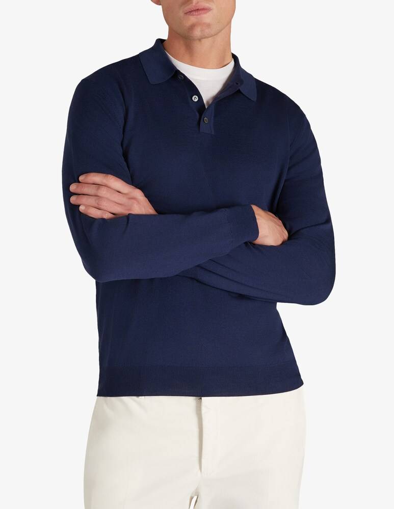 Slowear Zanone Polo manica lunga slim fit in Flexwool certificato