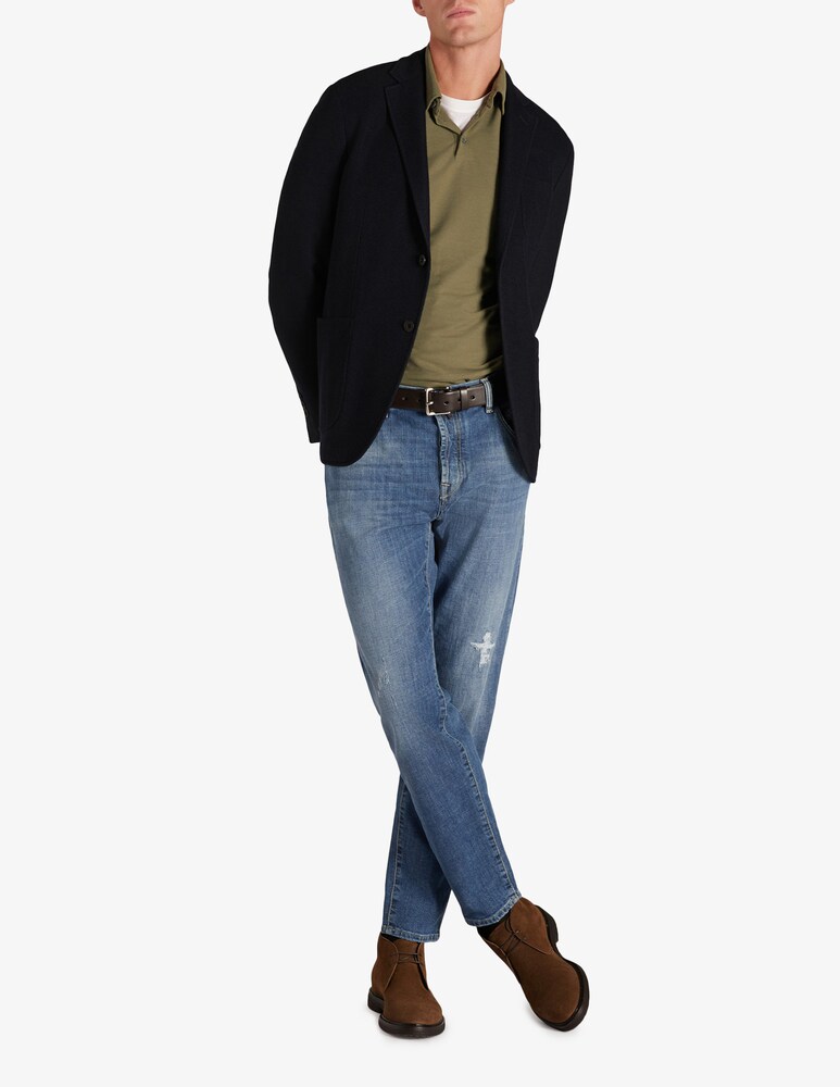 Slowear Zanone Polo manica lunga slim fit in IceCotton certificato