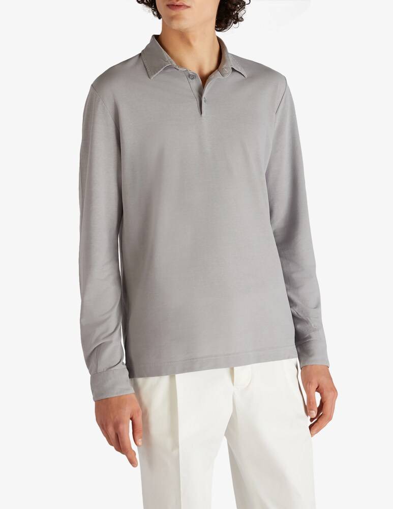 Slowear Zanone Polo slim fit a manica lungo in IceCotton organico