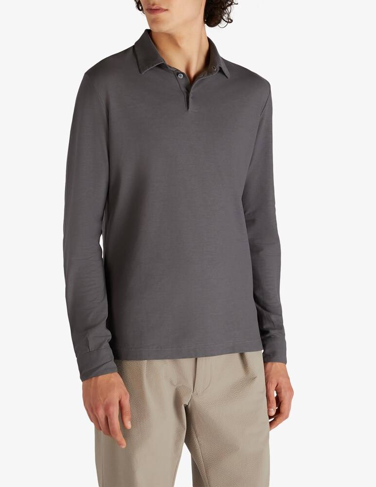 Slowear Zanone Polo slim fit a manica lungo in IceCotton organico