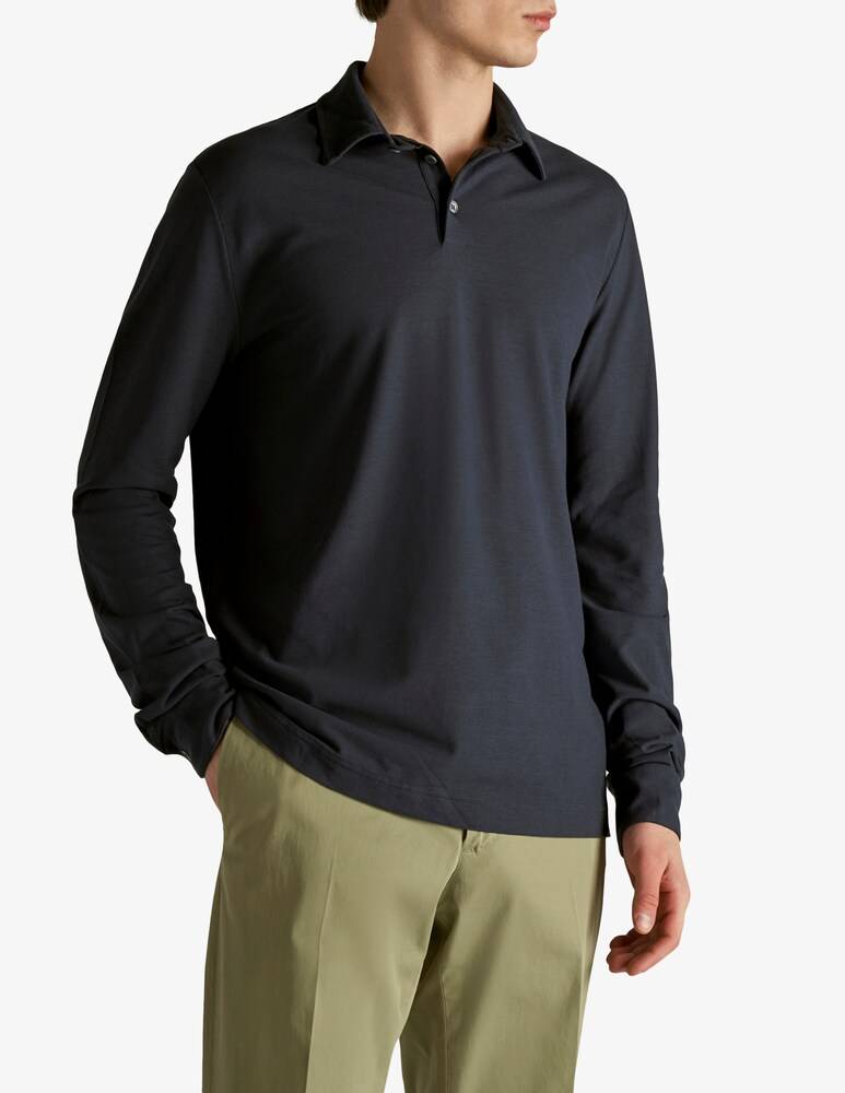 Slowear Zanone Polo slim fit a manica lungo in IceCotton organico