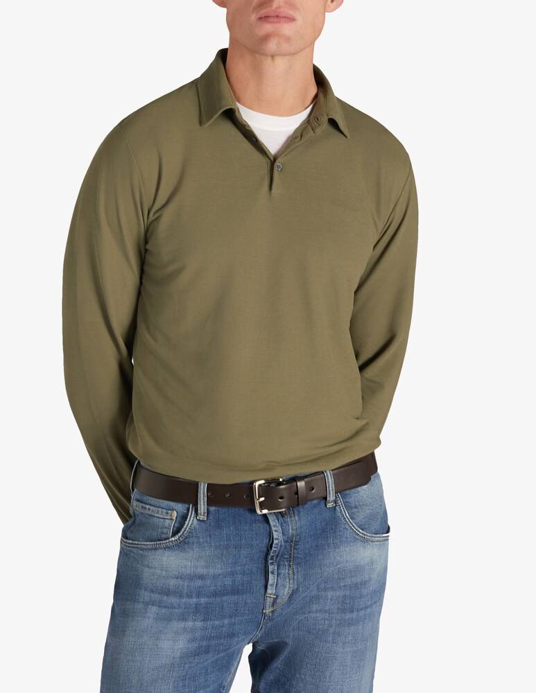 Slowear Zanone Polo slim fit a manica lungo in IceCotton organico