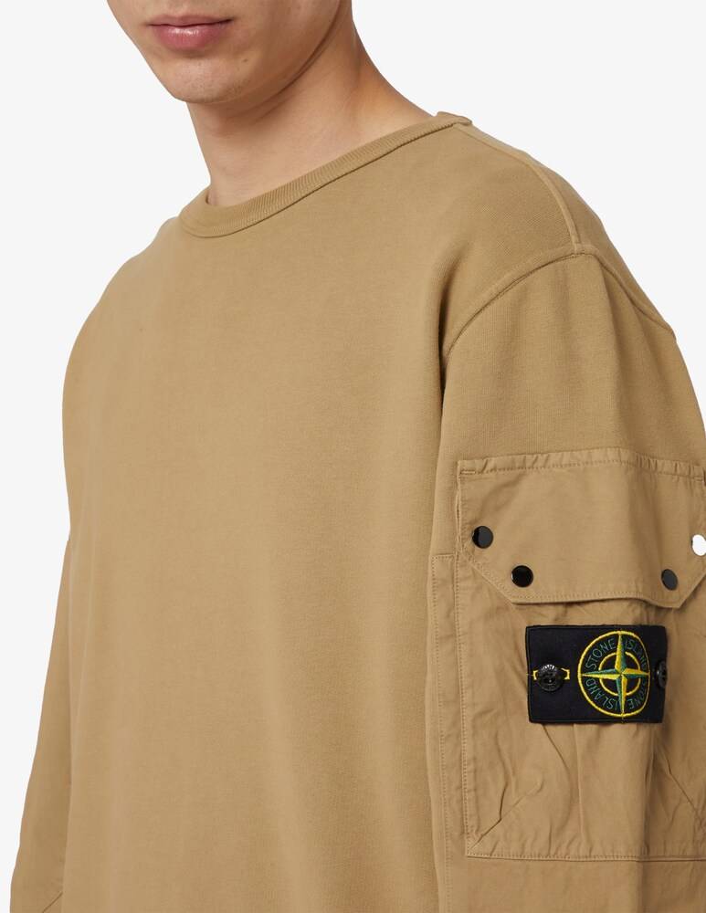 Stone Island Felpa Girocollo Con Taschino