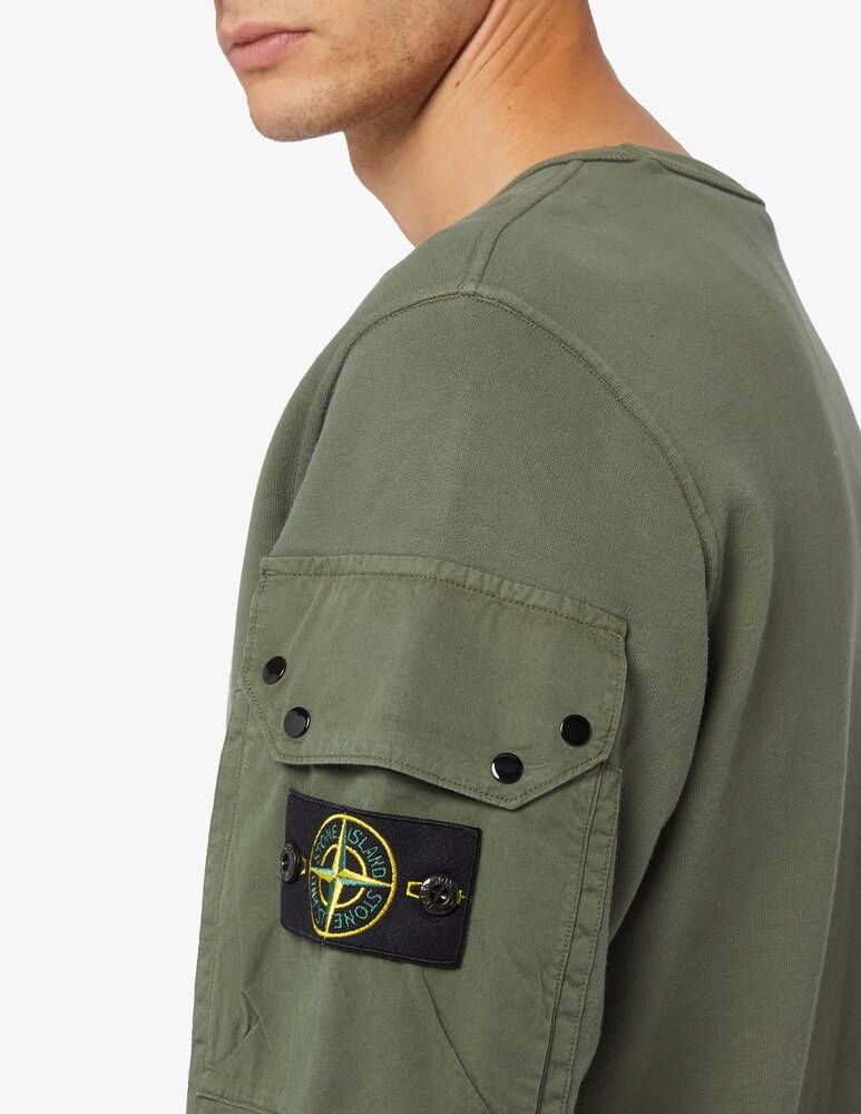 Stone Island Felpa Girocollo Con Taschino