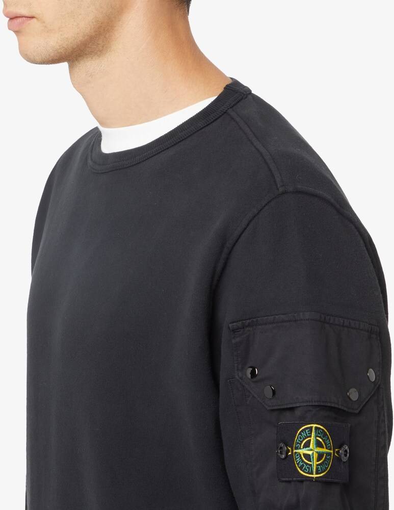 Stone Island Felpa Girocollo Con Taschino