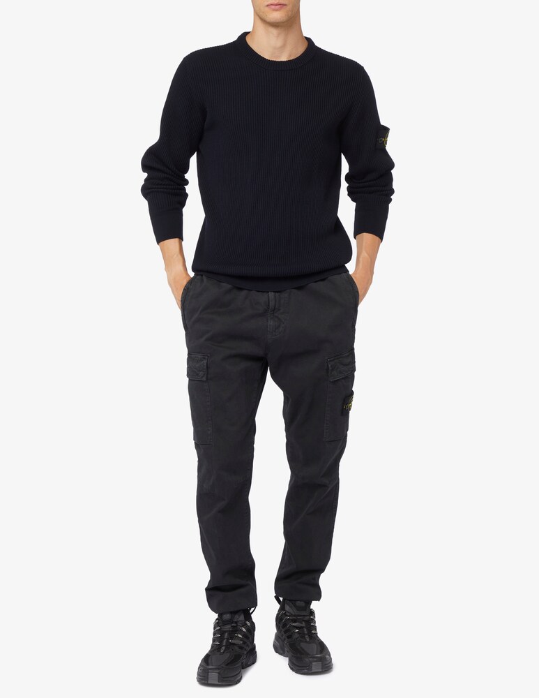 Stone Island Maglia Girocollo Knit Lana Costa Inglese