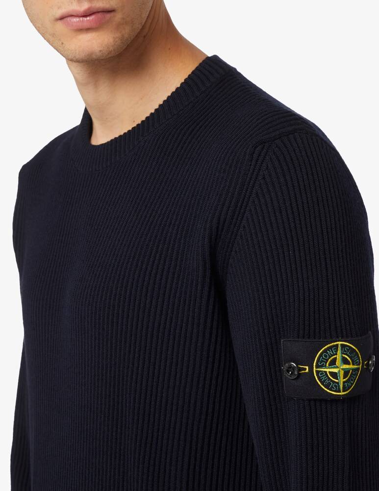 Stone Island Maglia Girocollo Knit Lana Costa Inglese