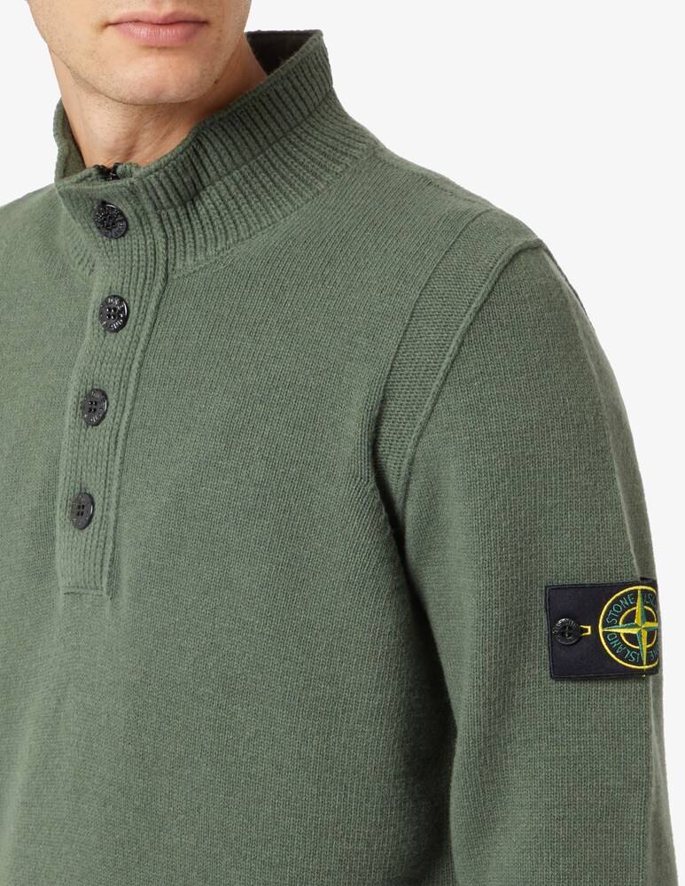 Stone Island Maglione Polo Mezza Zip Bottoni