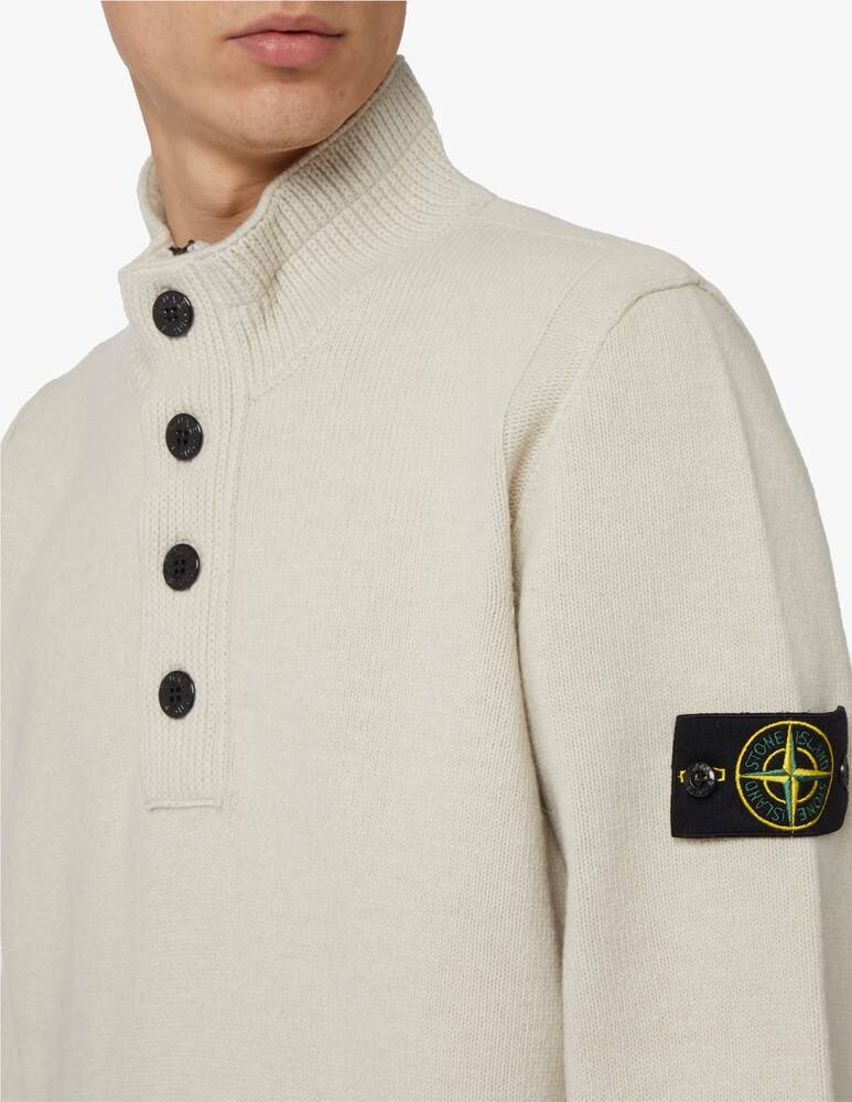 Stone Island Maglione Polo Mezza Zip Bottoni