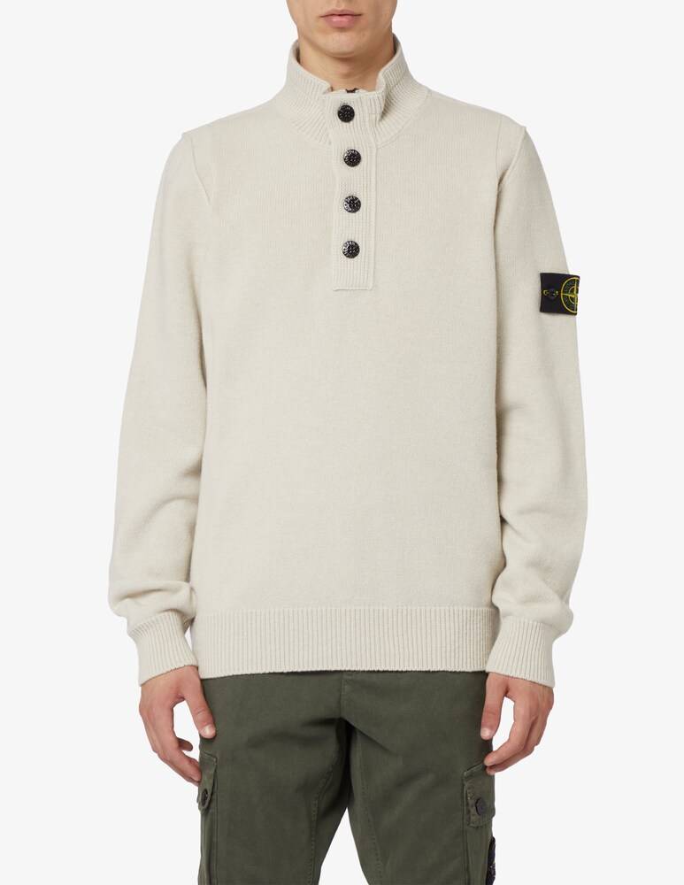 Stone Island Maglione polo mezza zip bottoni