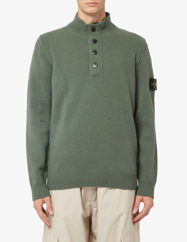 Stone Island Maglione polo mezza zip bottoni