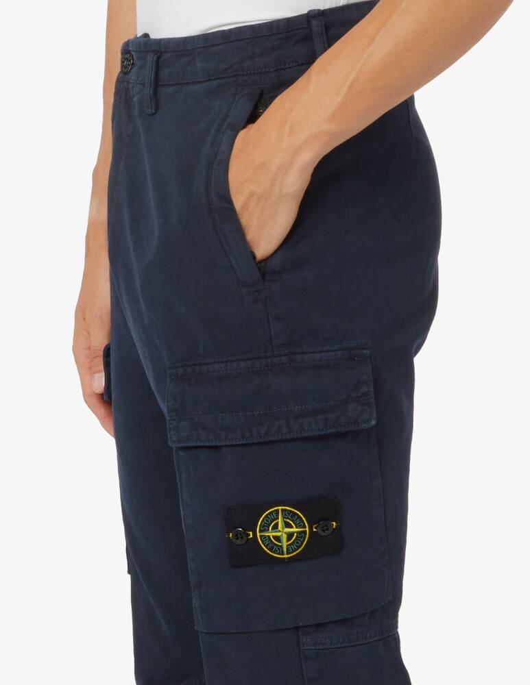 Stone Island Pantaloni Cargo Canvas Regular Tapered