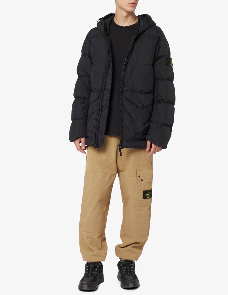 Stone Island Piumino Crinkle Con Cappuccio