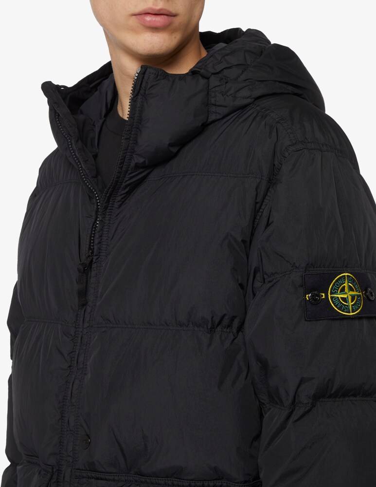 Stone Island Piumino Crinkle Con Cappuccio