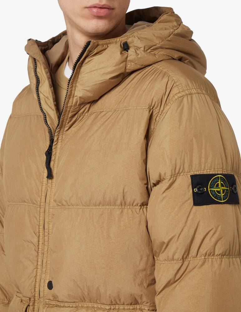 Stone Island Piumino Crinkle Con Cappuccio