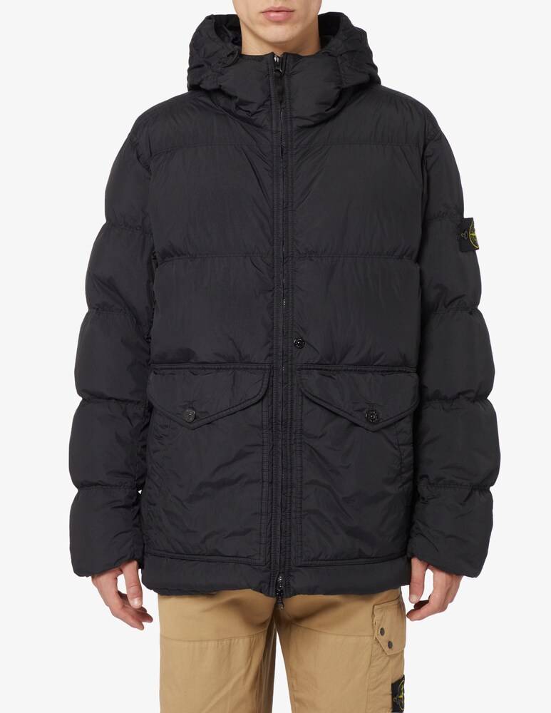 Stone Island Piumino crinkle con cappuccio
