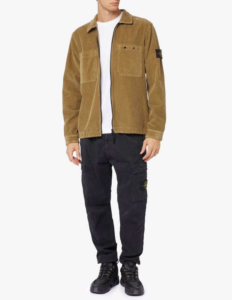 Stone Island Sovracamicia In Velluto Con Cerniera