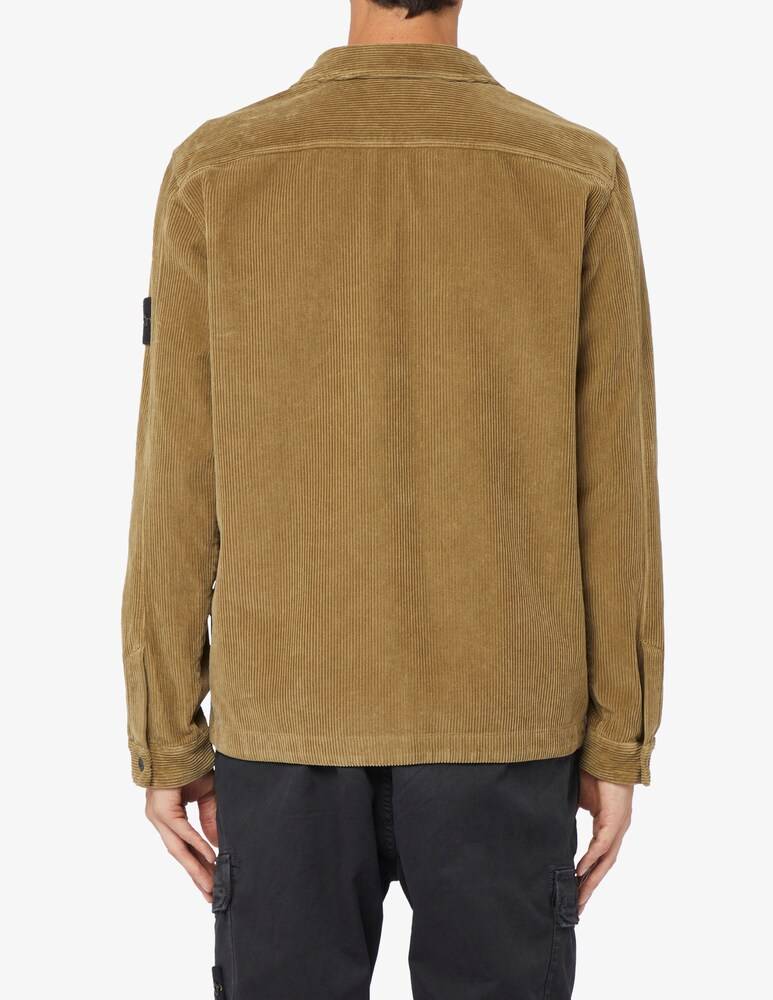 Stone Island Sovracamicia In Velluto Con Cerniera