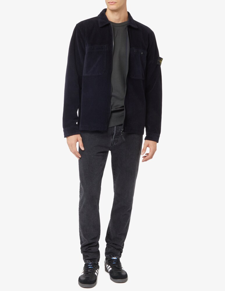 Stone Island Sovracamicia In Velluto Con Cerniera