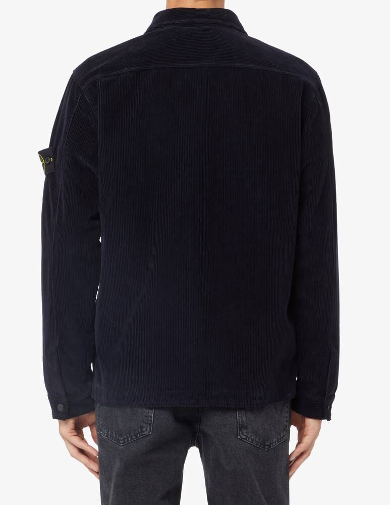 Stone Island Sovracamicia In Velluto Con Cerniera