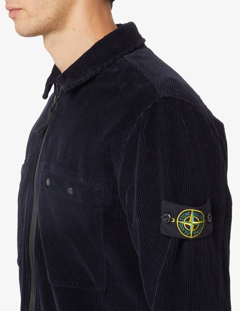 Stone Island Sovracamicia In Velluto Con Cerniera