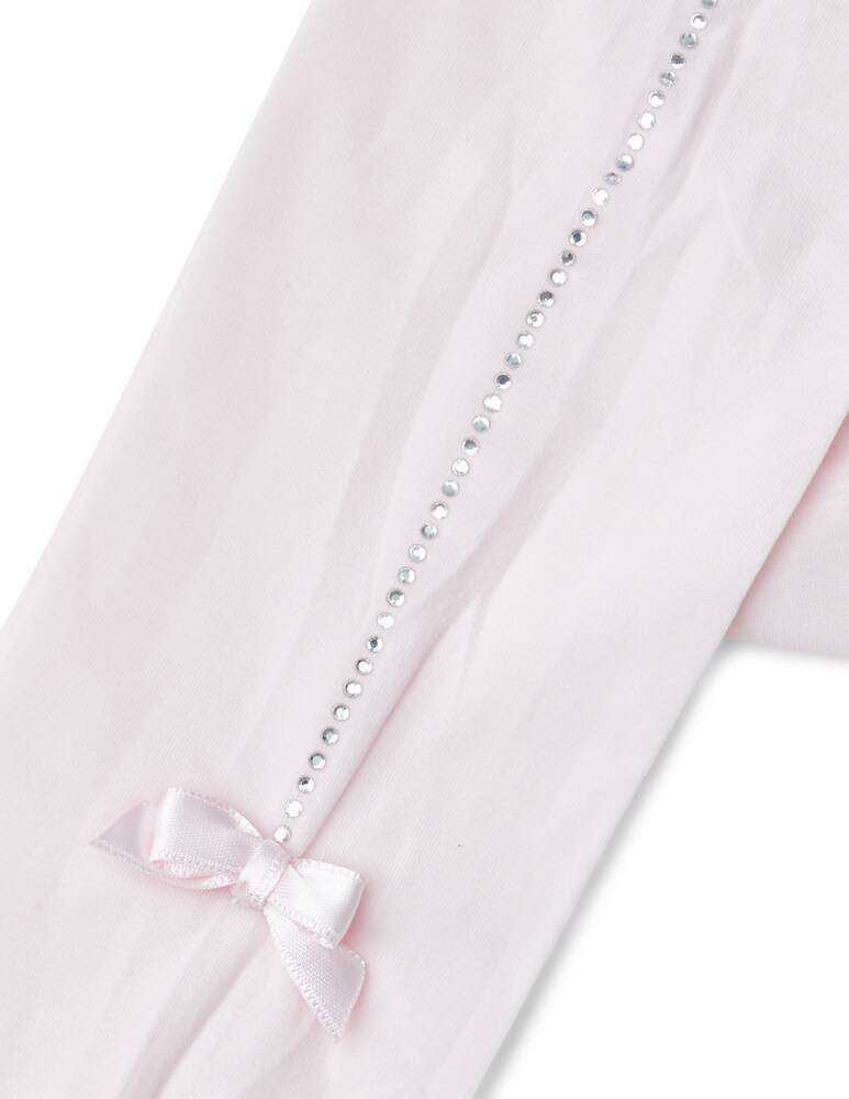 Story Loris Collant Estivo In Microfibra 20 Denari Strass Fiocco - Rosa
