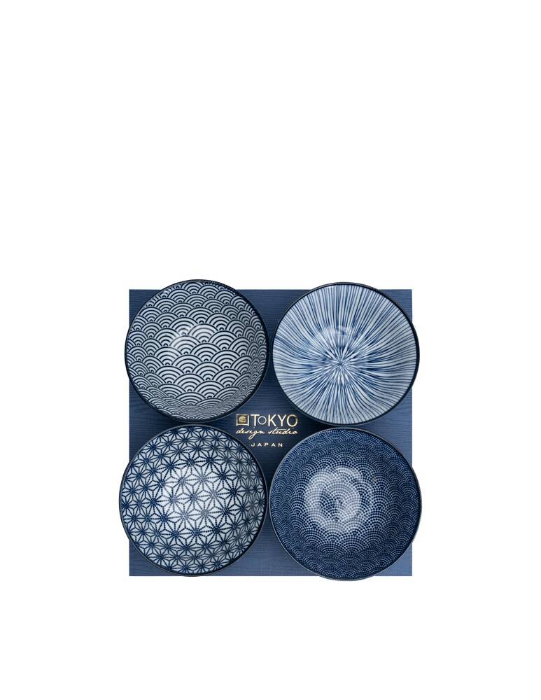 TOKYO Design Studio Ciotola Di Riso Box Regalo 4pz 12x6.4cm 300ml - Blu