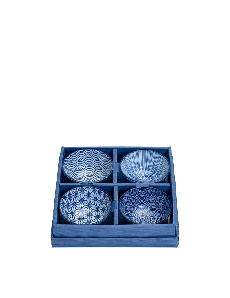 TOKYO Design Studio Ciotola Di Riso Box Regalo 4pz 12x6.4cm 300ml - Blu
