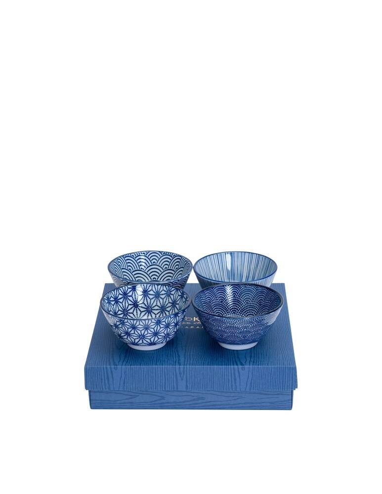 TOKYO Design Studio Ciotola Di Riso Box Regalo 4pz 12x6.4cm 300ml - Blu