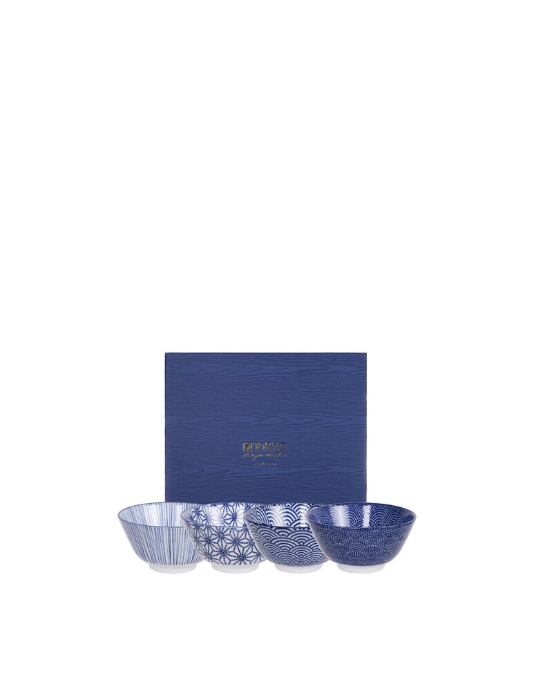 TOKYO design studio Ciotola di riso box regalo 4pz 12x6.4cm 300ml - Blu