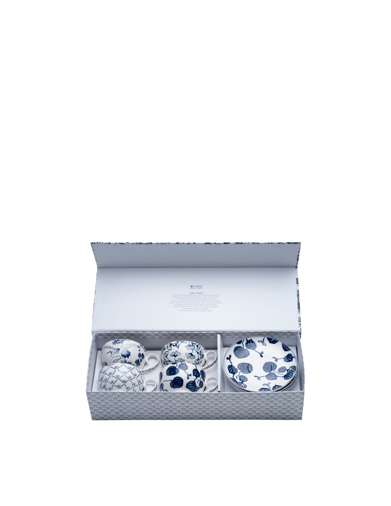 TOKYO Design Studio Flora Japonica Tazza E Piattino Set Regalo 8pz 250ml - Bianco