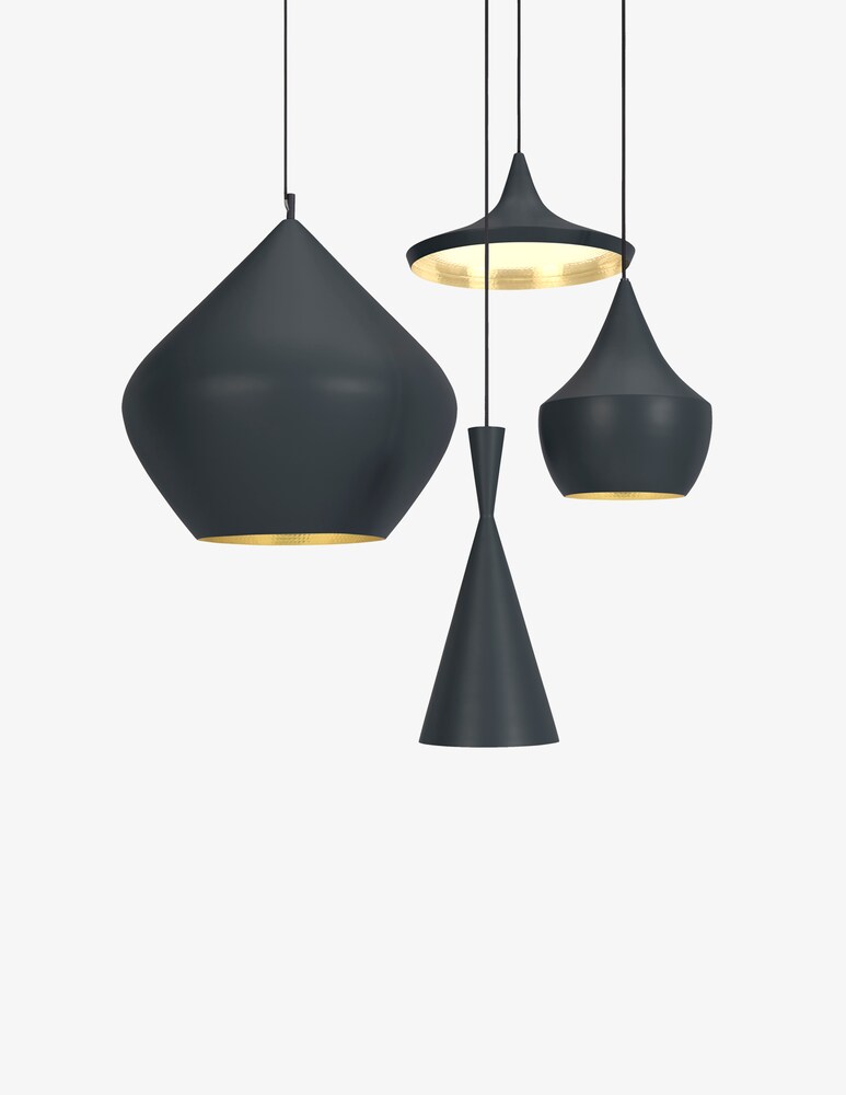 Tom Dixon Beat Fat Led Black Lampada A Sospensione Set 2 Pz - Nero