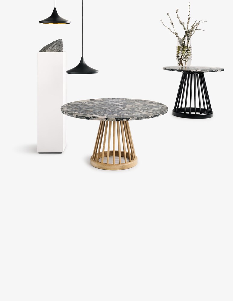 Tom Dixon Fan Natural Tavolo Top Pietra 90cm