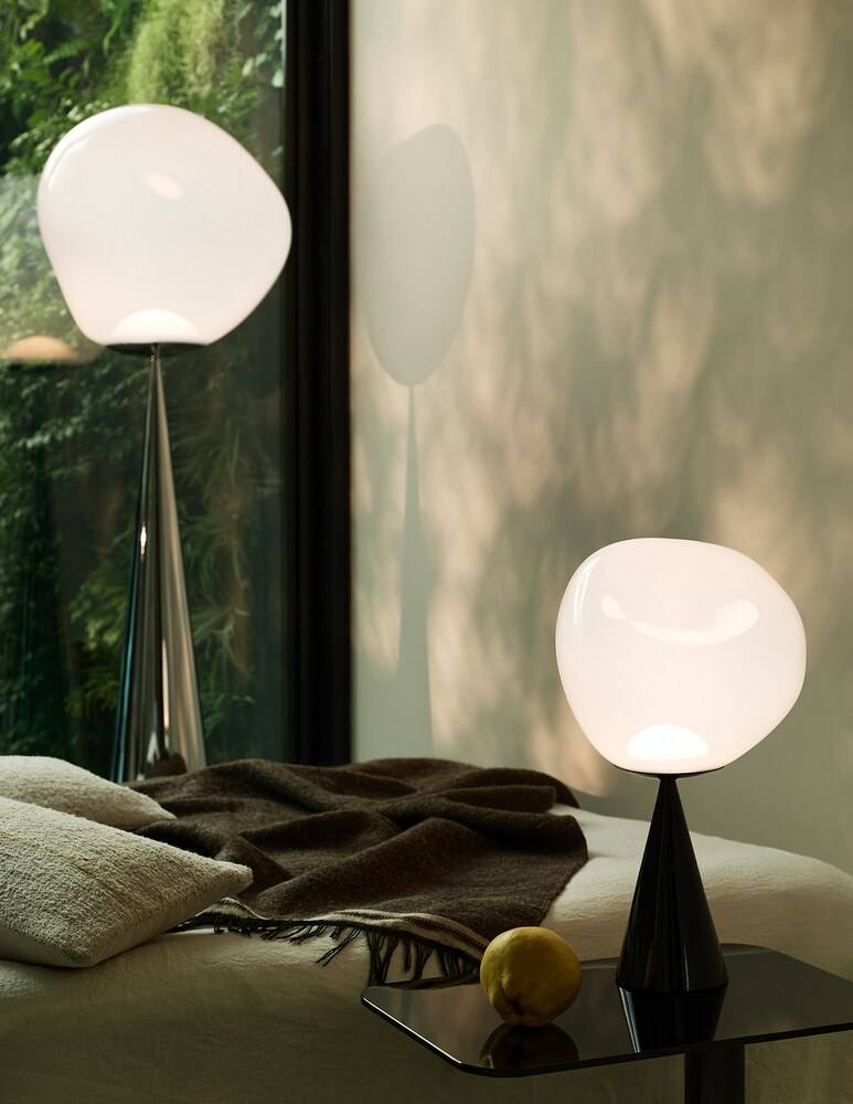 Tom Dixon Melt Cone Fat Opal/Nera Led Un Lampada Da Tavolo