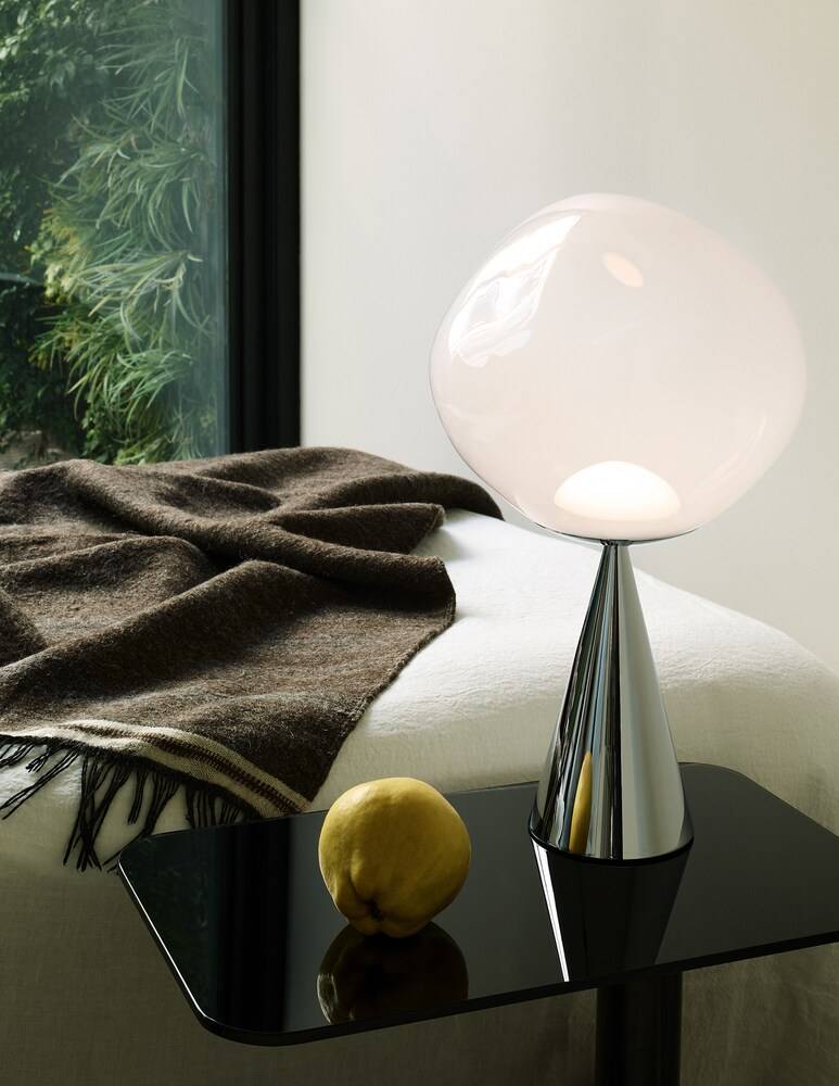 Tom Dixon Melt Cone Fat Opal/Silver Led Un Lampada Da Tavolo