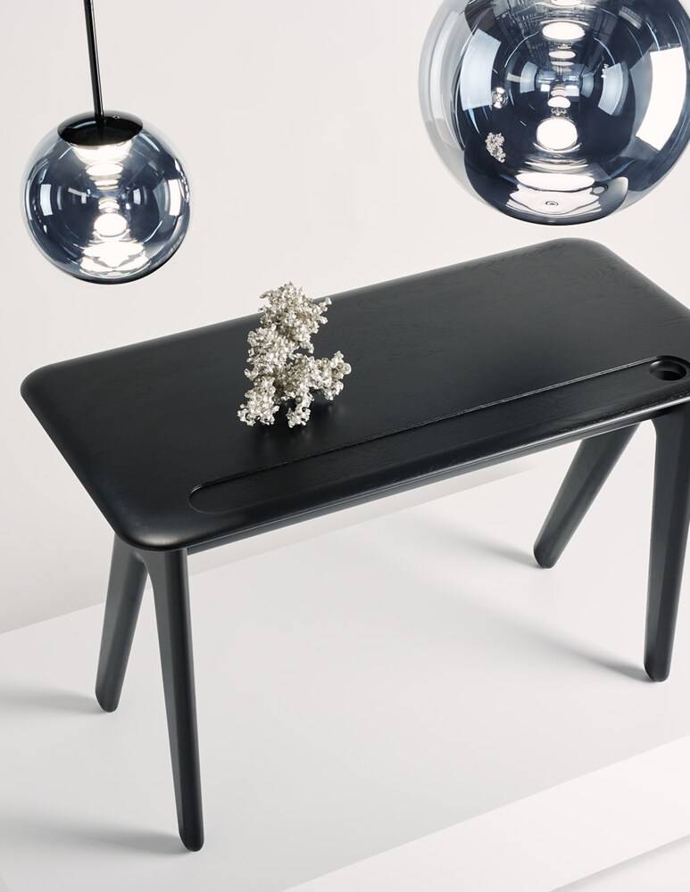 Tom Dixon Scrivania Individuale Slab In Quercia Nera - Nero