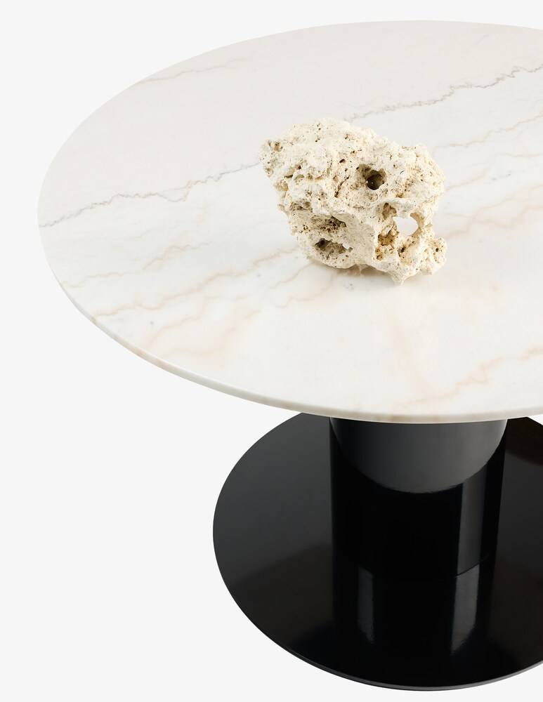 Tom Dixon Tube Wide Dining Table White Marble Top - Bianco