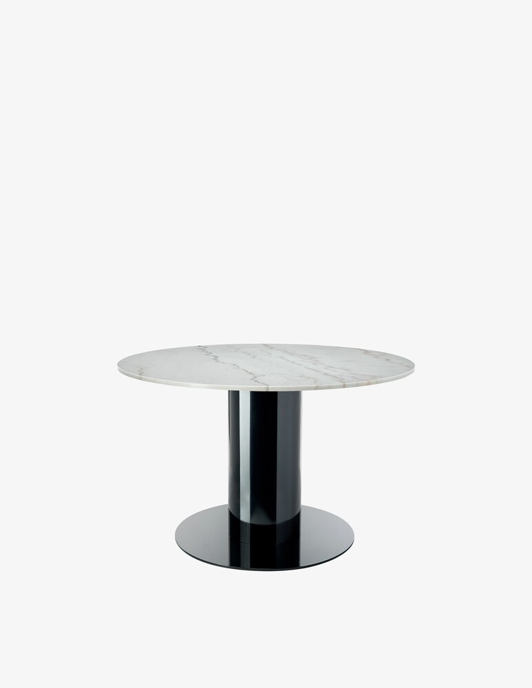 Tom Dixon Tube Wide Dining Table White Marble Top - Bianco