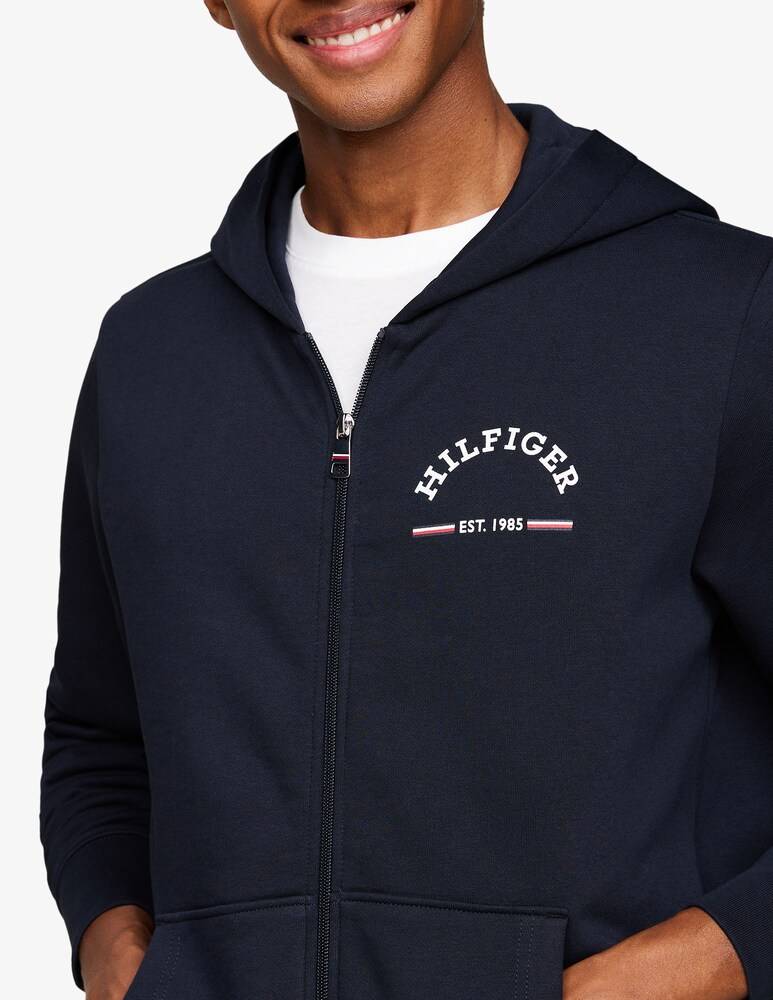 Tommy Hilfiger Felpa Con Cappuccio E Zip Roundall Logo