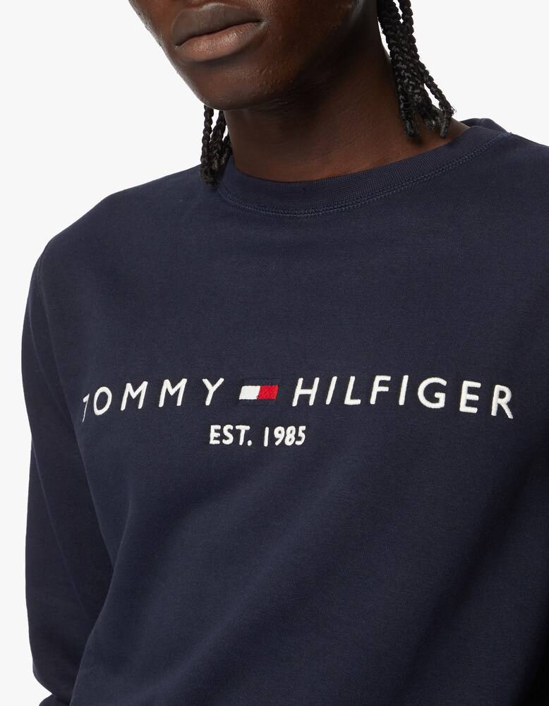Tommy Hilfiger Felpa Girocollo Con Logo E Scritta
