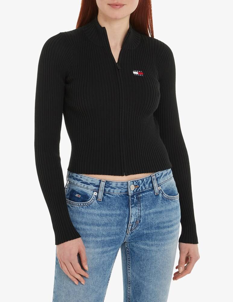 Tommy Jeans Cardigan a coste con zip