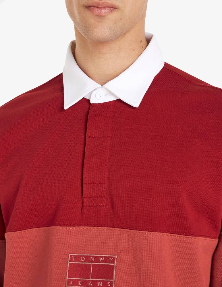 Tommy Jeans Polo Manica Lunga Rugby Tonal