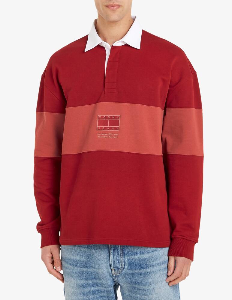 Tommy Jeans Polo manica lunga rugby tonal
