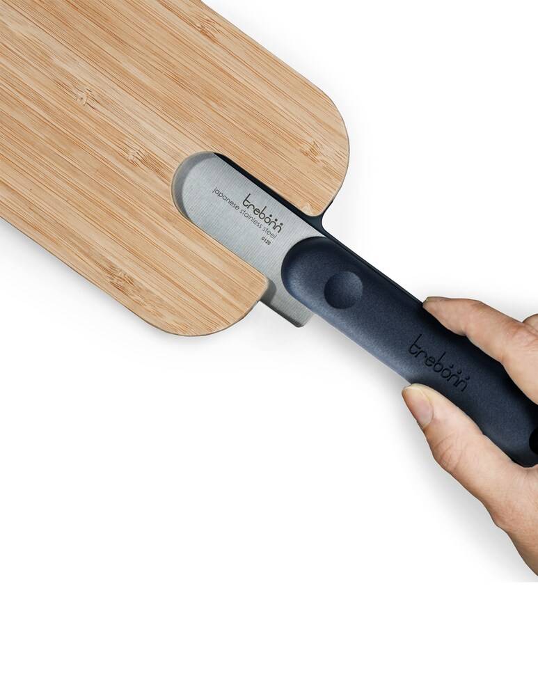 Trebonn Artù Black Edition Tagliere In Bambù Con Coltello Salame - Nero