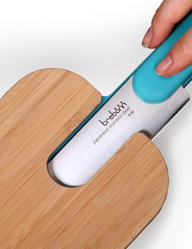 Trebonn Artù Tagliere In Bambù Con Coltello Salame - Azzurro