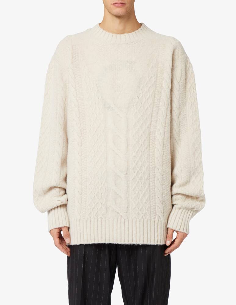 Trussardi Maglia girocollo misto lana cable