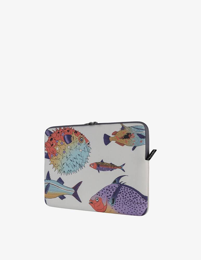 Tucano Sleeve Schizzo Pesci Custodia Mb 16" Bianco