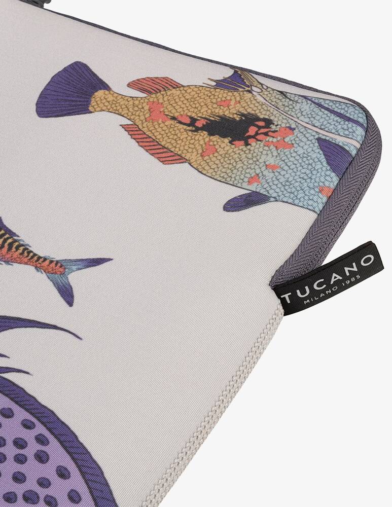 Tucano Sleeve Schizzo Pesci Custodia Mb 16" Bianco