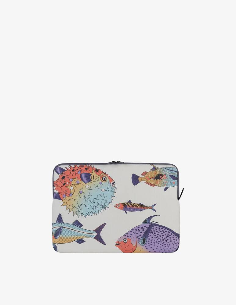 Tucano Sleeve Schizzo Pesci Custodia Mb 16" Bianco
